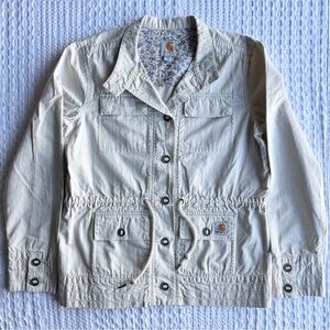 Carhartt Voyager Lightweight Jacket in Putty Cotton Utility Coat Size Large